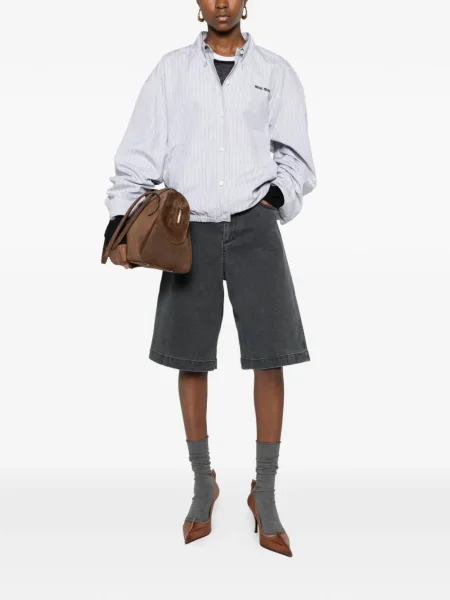 Pantaloni scurți din denim Tela gri