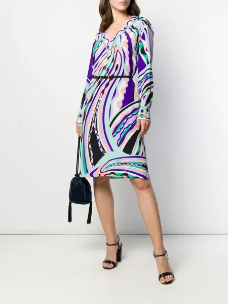 Rochie midi Pucci cu imagine cu imprimeu abstract violet