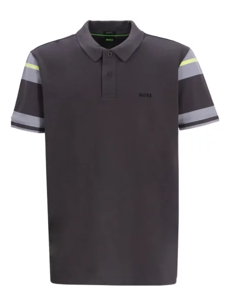 Tricou polo Boss cu dungi gri
