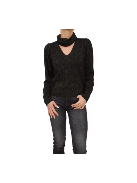 Sweter Twinset z kaszmiru z kołnierzem czarny