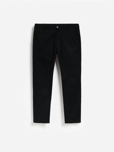 Reserved Pantaloni slim fit cu microimprimeu negru