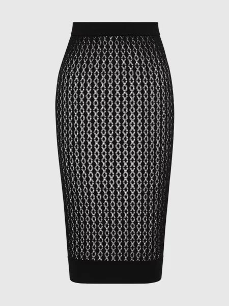 Ажурна спідниця Saint Laurent чорна