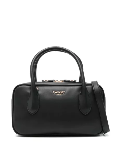 Geantă shopper Twinset cu autograf negru