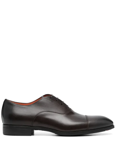 Pantofi Santoni cu șireturi din piele negru