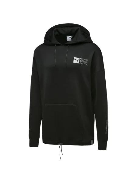 Lung hanorac cu glugă Puma negru