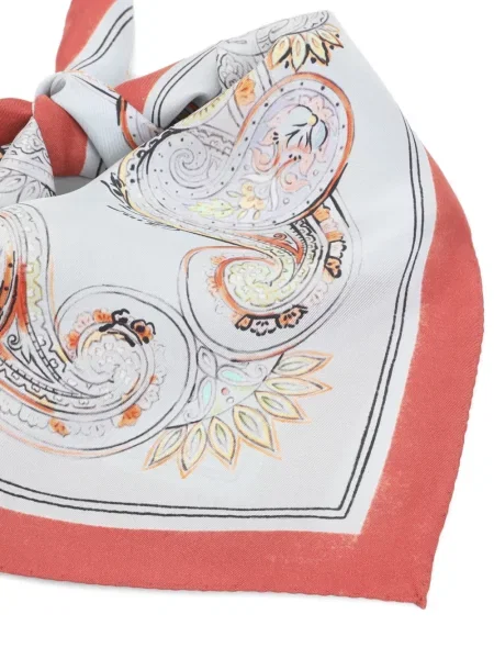 Fular Etro cu imagine cu model paisley alb