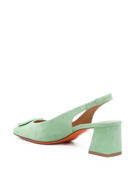 Pantofi cu toc Santoni cu cataramă slingback verde