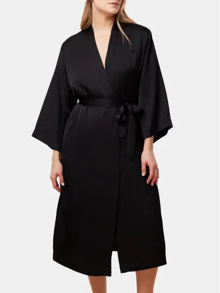 Triumph Halat Robes Satin Robe 01 negru