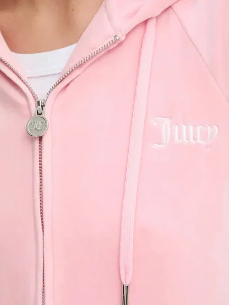 Είδος βελούδου hoodie Juicy Couture ροζ