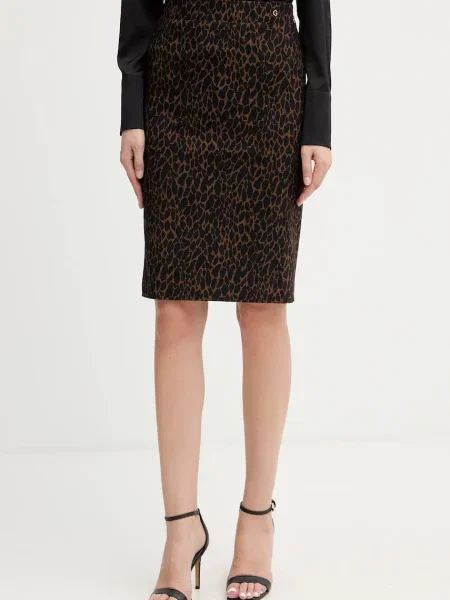 Guess spódnica CRETA midi ołówkowa brązowy
