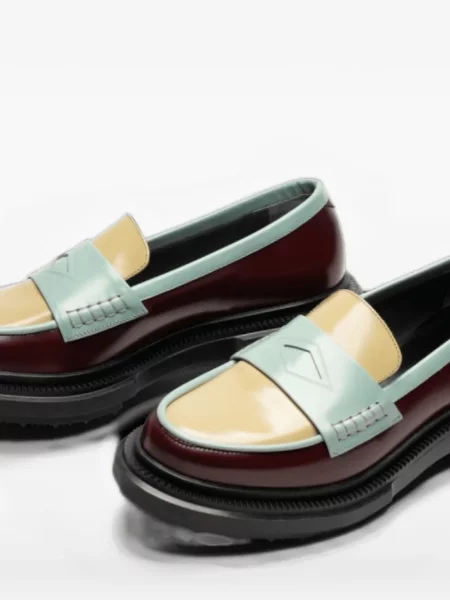 Pantofi loafer Adieu Paris din piele roșu