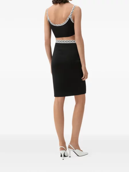 Fustă midi Versace din jacard negru