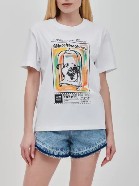 Футболка Moschino Jeans белая