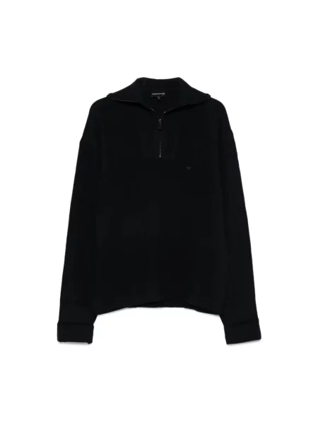 Golf Emporio Armani z zamkiem błyskawicznym do połowy niebieski