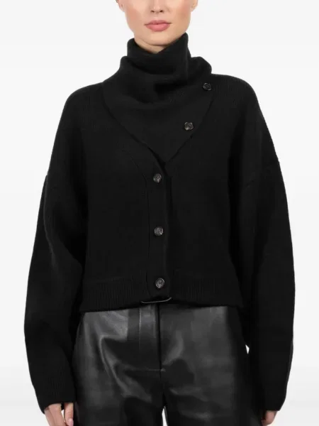 Kardigan Le Kasha asymetryczny czarny