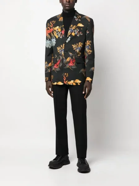 Květinové sako Marcelo Burlon County Of Milan s potiskem černé