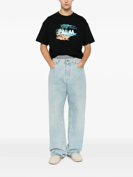 Scurt tricou Palm Angels negru