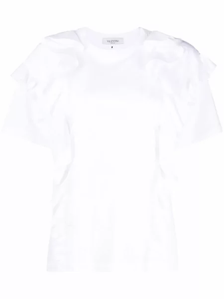 Tricou Valentino Garavani scurt alb