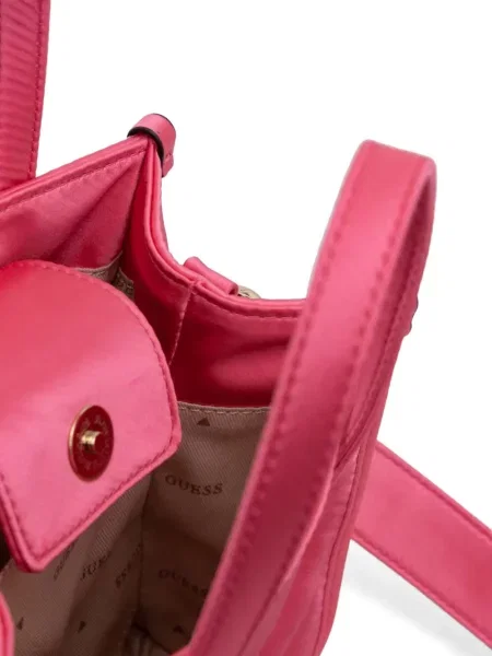 Geantă shopper Guess cu autograf roz