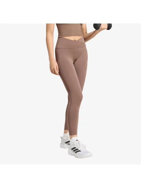 Colanți adidas 3 Stripes Studio All Me X-Over Leggings Earth Strata M