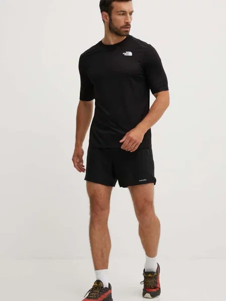 The North Face t-shirt sportowy Shadow gładki czarny