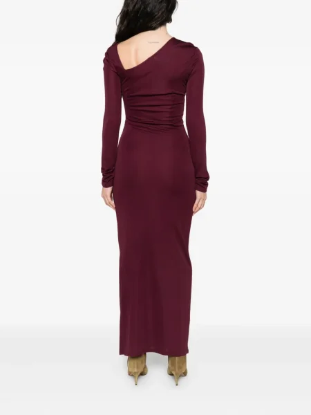 Rochie maxi Twinset drapată de costum violet