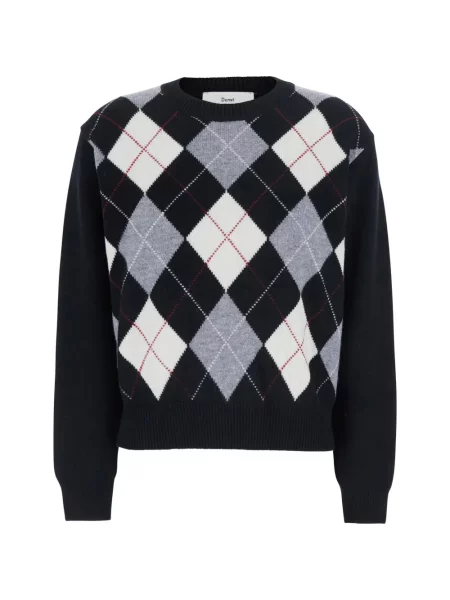 Pulover Dunst de lână cu model argyle negru