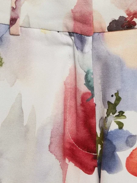 Pantaloni scurți Simonetta cu model floral cu imagine alb