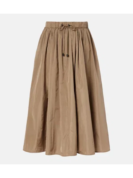 Tafta spódnica midi Max Mara do kolan brązowa