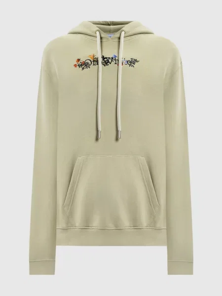 Худі з квітковим принтом логотипа Off-white зелене