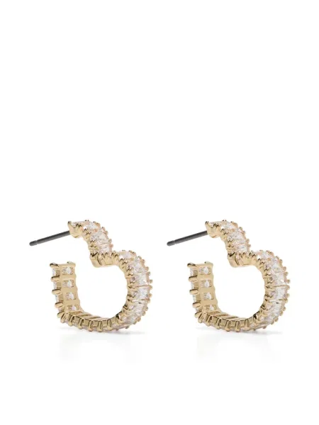 Cercei Swarovski cu motiv cu inimi auriu