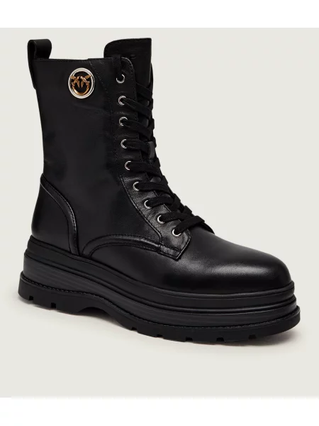 Pantofi Pinko din piele cu platformă negru