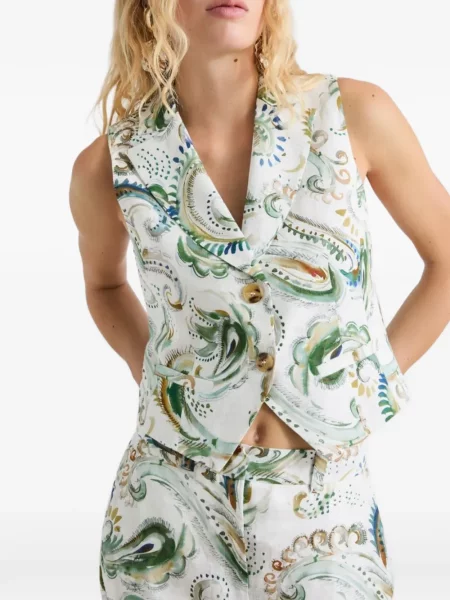 Kamizelka Marella z wzorem paisley biała