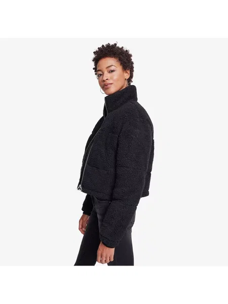 Μπουφάν Urban Classics Ladies Boxy Sherpa Puffer Jacket Black XL μαύρο