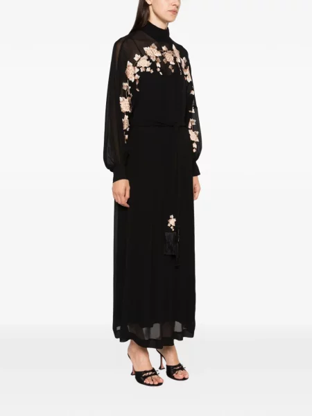 Cu centură rochie maxi Zimmermann cu model floral negru