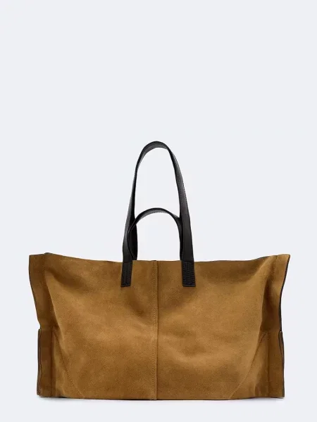AllSaints kabelka typu shopper dámska semišová LUTECE hnedá