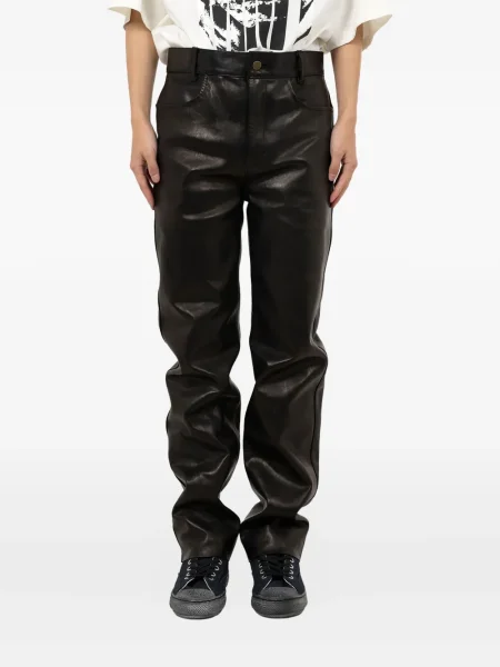 Pantaloni Maison Mihara Yasuhiro din piele negru