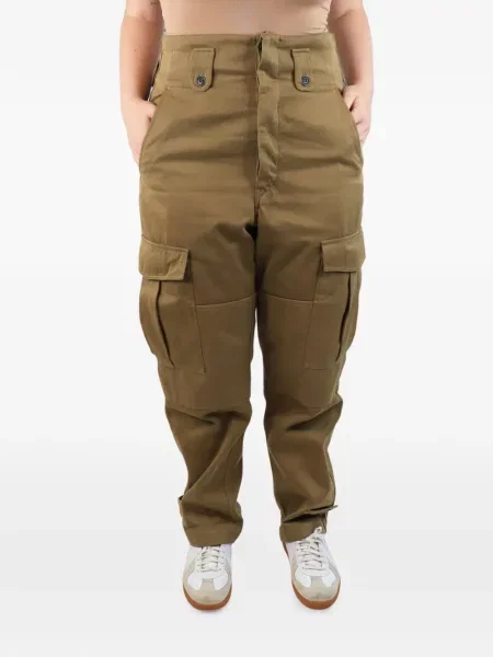 Pantaloni cargo Marant Etoile cu talie înaltă verde