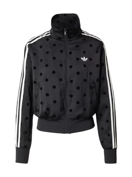 Saténová bodkovaná bežecká bunda Adidas Originals čierna