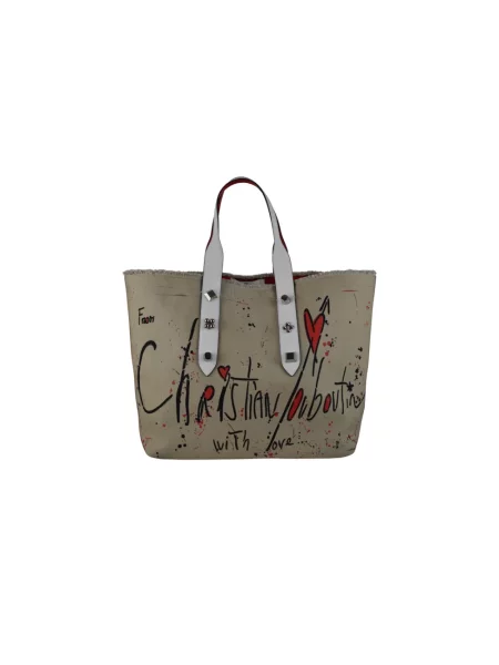 Torebka skórzana Christian Louboutin skórzana beżowa