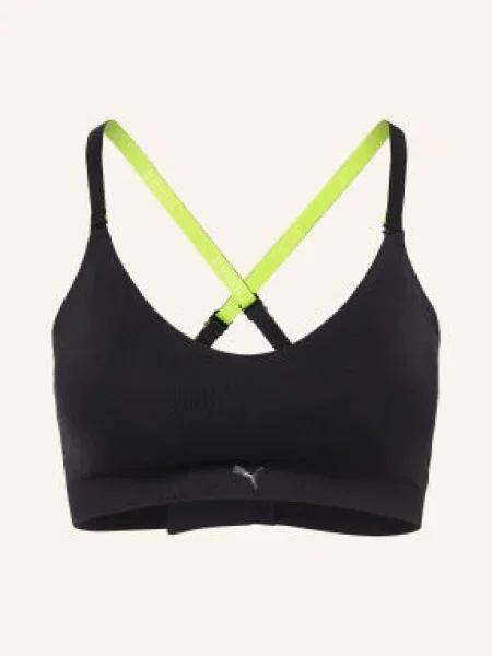 Puma Sportovní Podprsenka 3d Knit / neonově žlutá černá