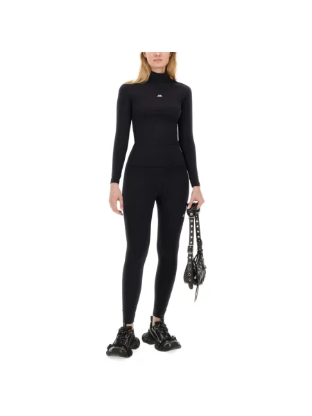 Lniane skinny spodnie Balenciaga czarne