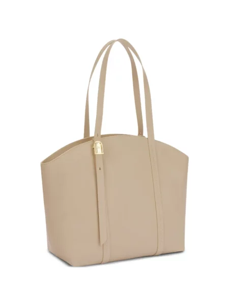 Geantă shopper Furla din piele maro