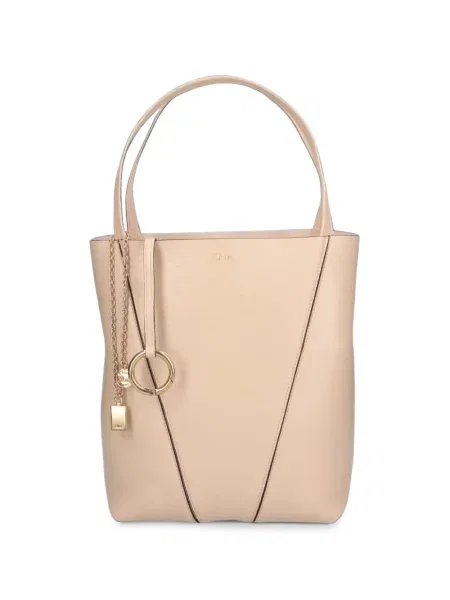 Geantă shopper Chloé din piele cu imagine roz