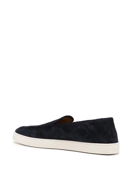 Sneakersy Giorgio Armani zamszowe wsuwane niebieskie