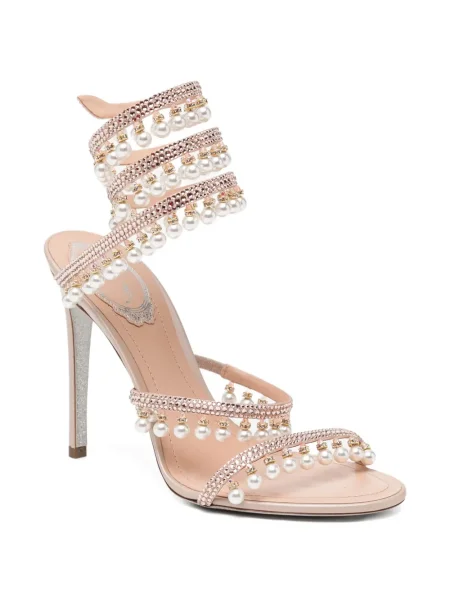 Sandale Rene Caovilla de cristal roz