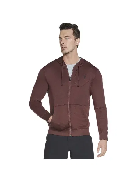 Bluza z kapturem Skechers z kapturem czerwona