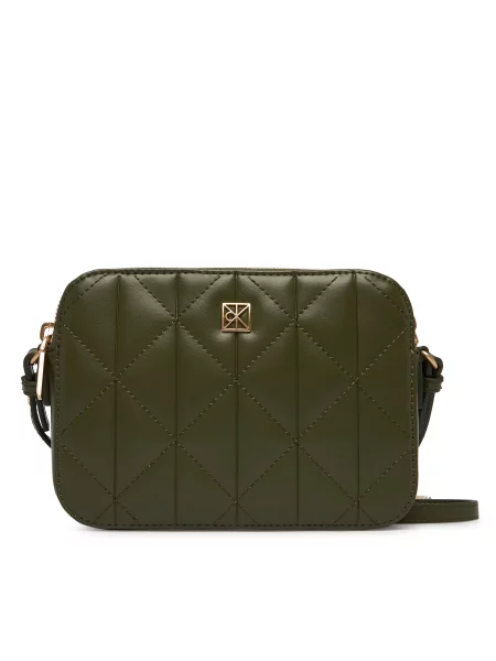 Calvin Klein Geantă Quilted Double Zip Camera Bag Bej verde