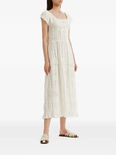 Rochie midi Tout A Coup cu funde alb