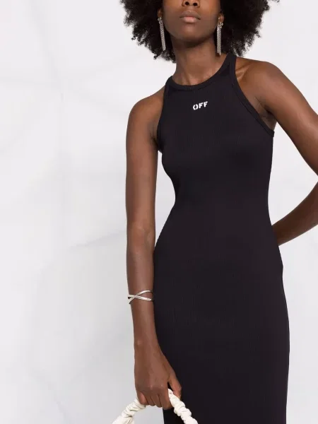 Midi šaty Off-white bílé